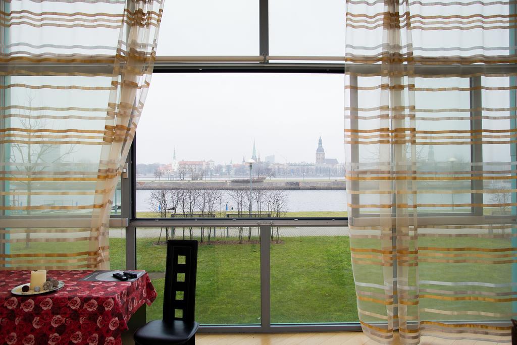 Superior View To Riga Over Daugava Hotell Rum bild
